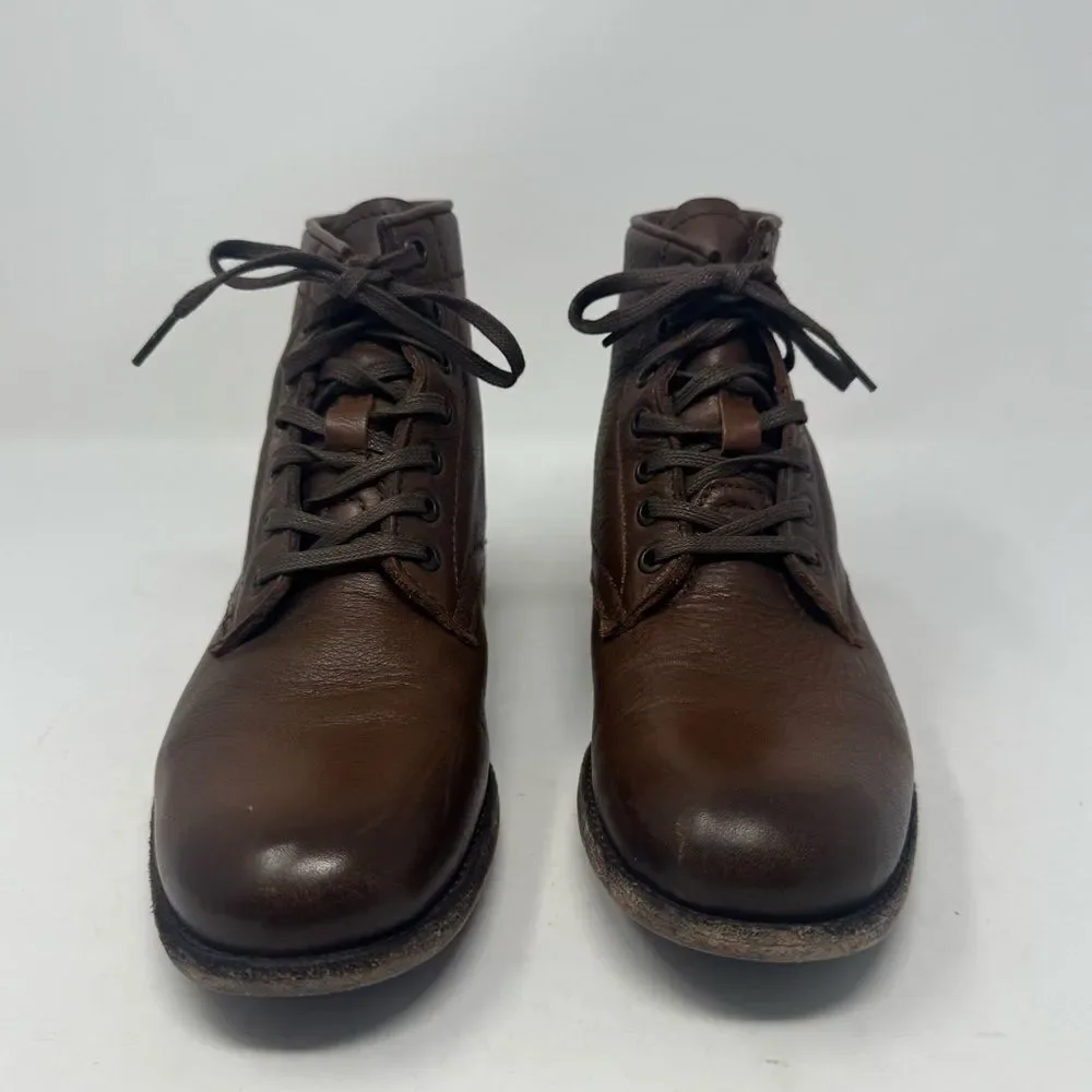 FRYE | Tyler Lace Up Cognac Brown Leather Boots Men’s Size 8